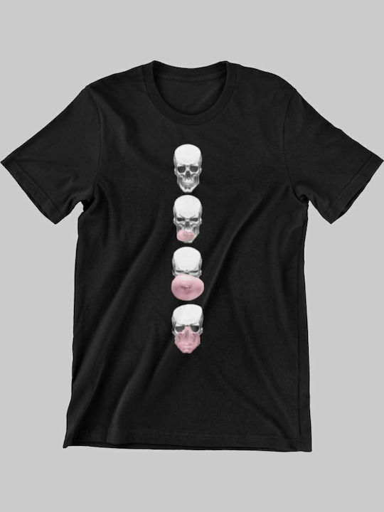 Детска тениска Фуксия Skull Bubble