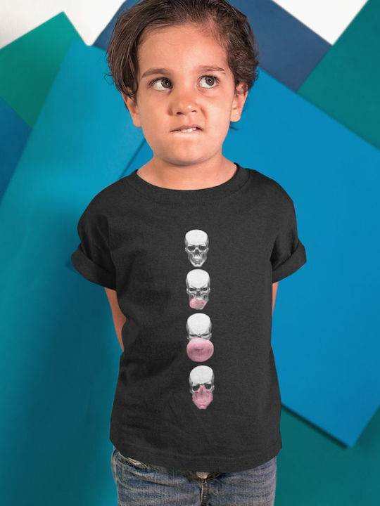 Детска тениска Син Skull Bubble