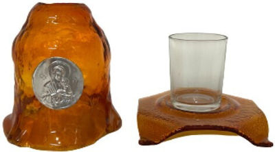 Glass Tabletop Vigil Oil Lamp 12x12x14.5cm F320-4