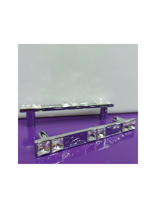 Handle Furniture made of Metallic & Zamak & Crystal Chrome 117mm (Center Distance 96mm) 0134-096-SWI1 1pcs