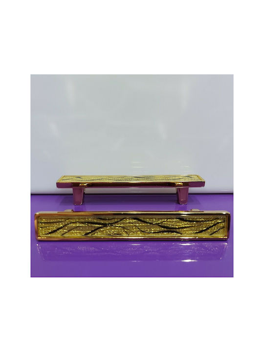 Handle Furniture made of Metallic & Zamak & Crystal in Gold Color 128mm (Center Distance 96mm) 0138-096-ORO1 1pcs