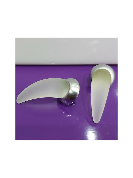 Steel-Nova Knopf Möbelgriff aus Kristall & Metallisch & Zamak Murano Crystal 7003-10C2 1Stück