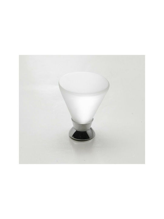 Steel-Nova Knopf Möbelgriff aus Kristall & Metallisch & Zamak in Transparent Farbe 7004-INO2 1Stück
