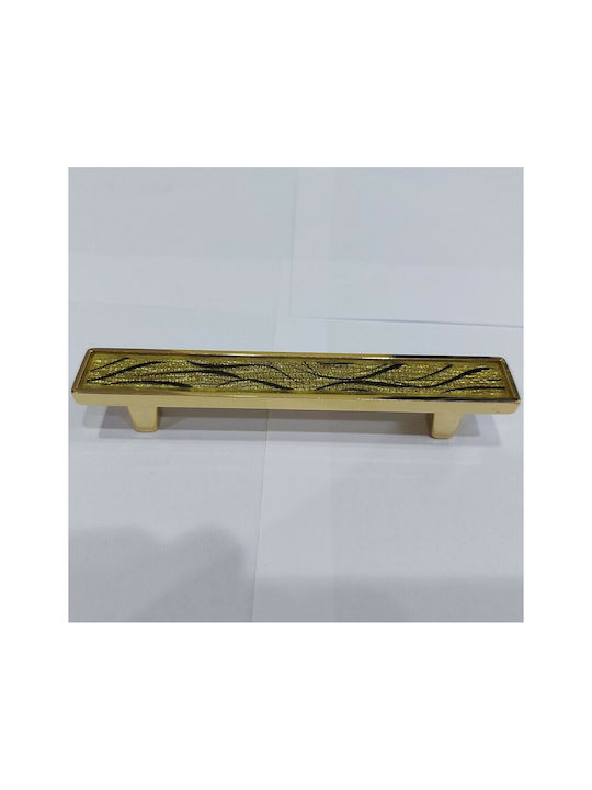 Handle Furniture made of Metallic & Zamak & Crystal in Gold Color 128mm (Center Distance 96mm) 0138-096-ORO1 1pcs