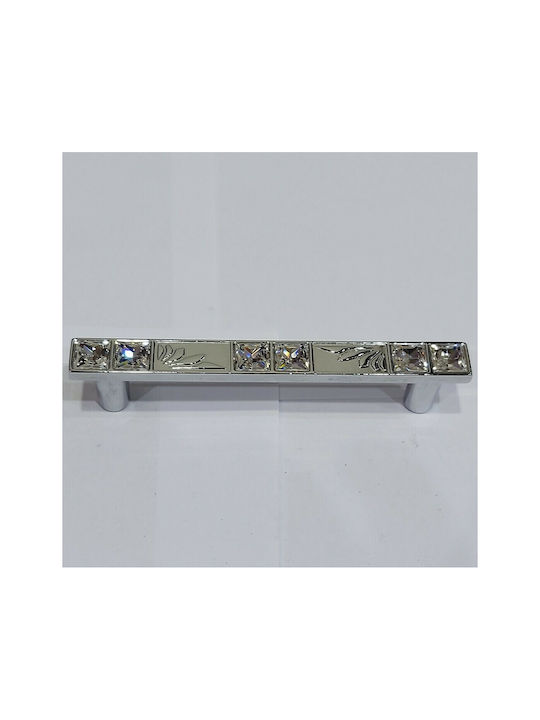 Handle Furniture made of Metallic & Zamak & Crystal Chrome 117mm (Center Distance 96mm) 0134-096-SWI1 1pcs