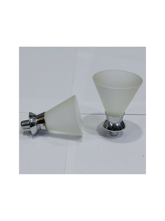 Steel-Nova Knopf Möbelgriff aus Kristall & Metallisch & Zamak in Transparent Farbe 7004-INO2 1Stück