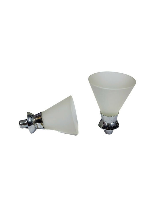 Steel-Nova Knopf Möbelgriff aus Kristall & Metallisch & Zamak in Transparent Farbe 7004-INO2 1Stück