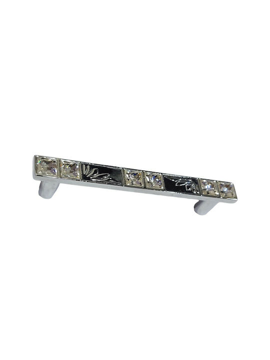 Handle Furniture made of Metallic & Zamak & Crystal Chrome 117mm (Center Distance 96mm) 0134-096-SWI1 1pcs