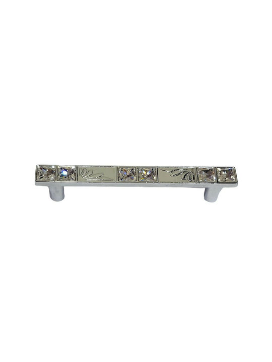 Handle Furniture made of Metallic & Zamak & Crystal Chrome 117mm (Center Distance 96mm) 0134-096-SWI1 1pcs