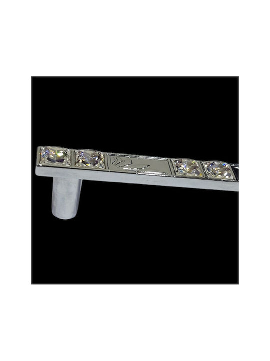 Handle Furniture made of Metallic & Zamak & Crystal Chrome 117mm (Center Distance 96mm) 0134-096-SWI1 1pcs
