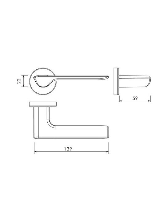 Yalis Design Πόμολο Εξώπορτας με Ροζέτα Ζεύγος Μπεζ