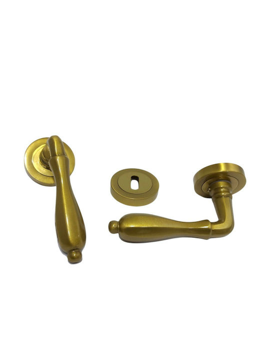 Lever Middle Door with Rosette Pair Bronze