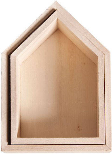 Rayher DIY Bastelflächen Rayher Hölzernes Haus Beiges 2 Stück