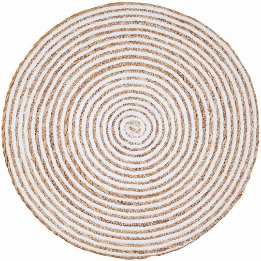 Butlers Round Wicker Placemat Sauvage White