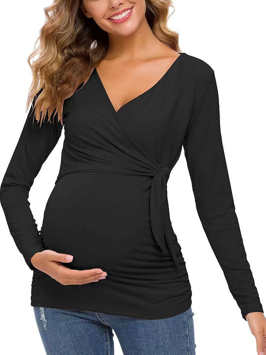 Queen Mother Top Maternity Tops μαύρη