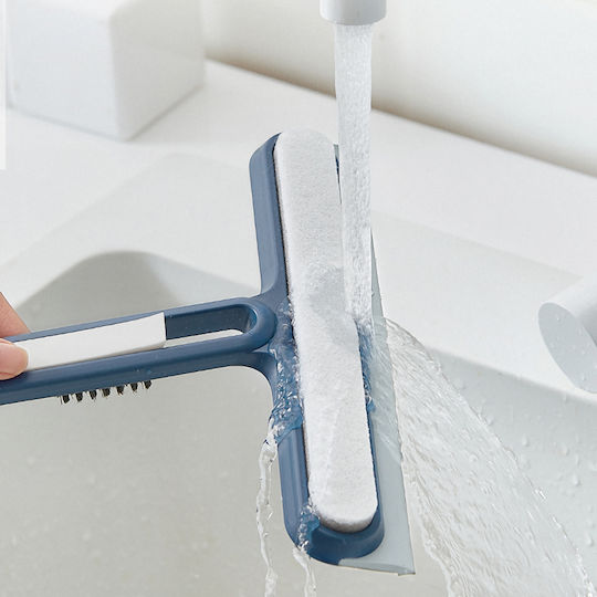 Plastic Cleaning Brush with Handle Blue