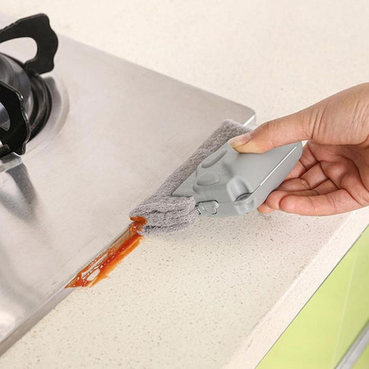 Plastic Cleaning Brush with Handle Gray