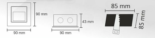 Polux Wandmontiertes Außenbeleuchtung LED 3W 6x5.9x5.9cm Polux Wandmontiertes Außenbeleuchtung LED 3W 6x5.9x5.9cm