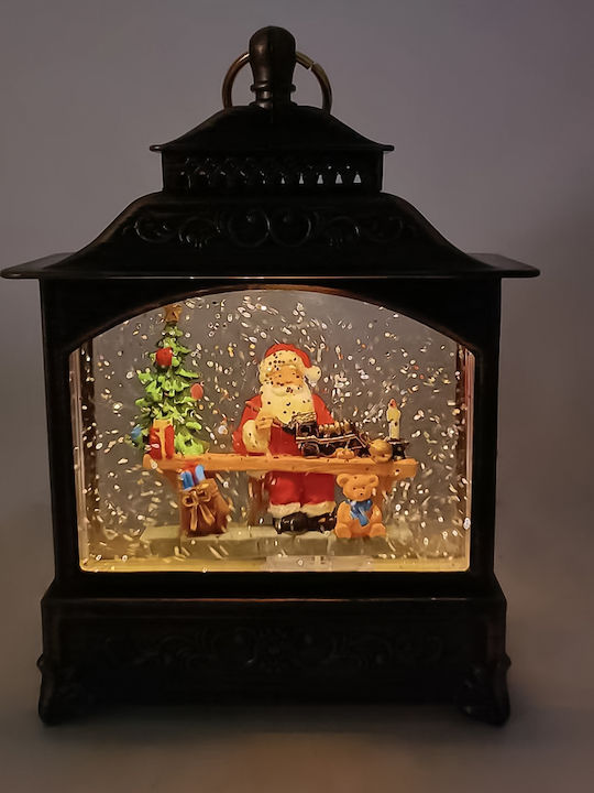 Ornament de Crăciun Lanternă Luminat cu Moș Crăciun 13x18cm 1buc