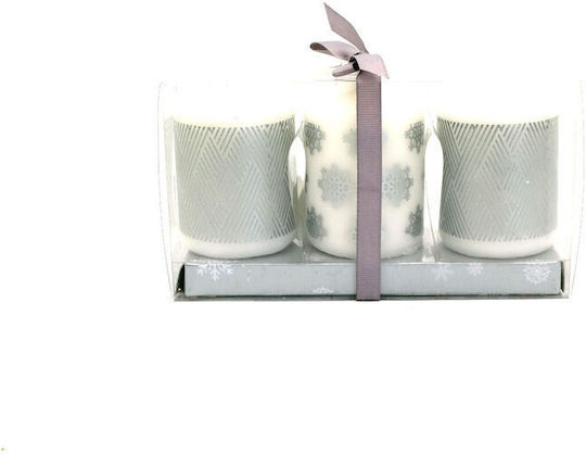 blokker Christmas Silver Candle 10cm 3pcs