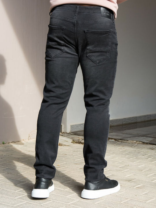 Huxley & Grace Herren Jeanshose in Slim Fit Schwarz