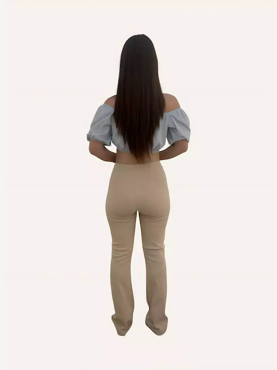 Women's bell bottom pants beige