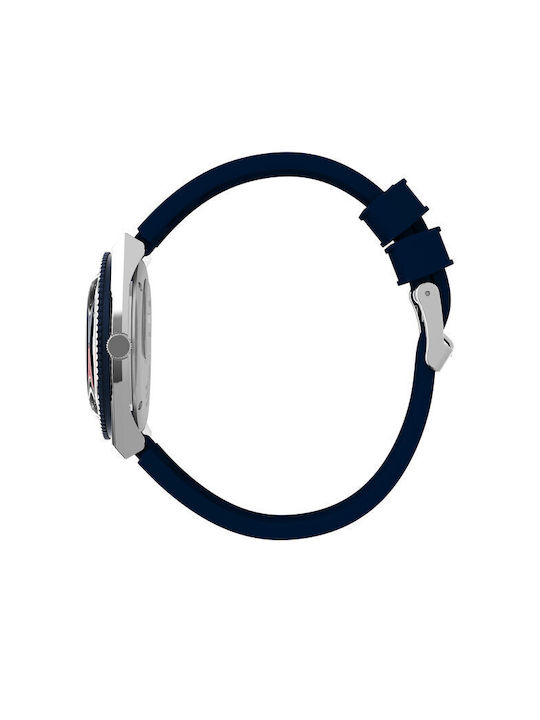 Timex Q Reissue Watch Battery with Blue Rubber Strap