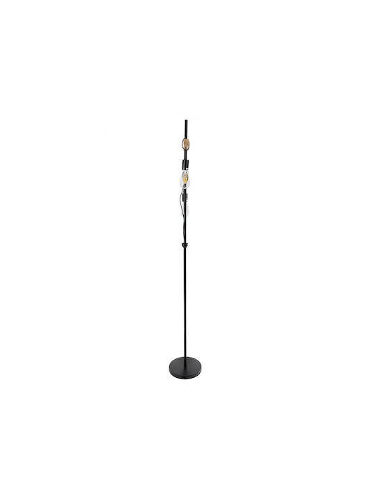 GloboStar Mindelo Floor Lamp H175xW40cm. with Socket for Bulb E27 Black