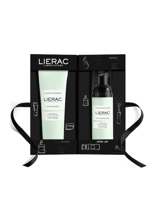 Lierac The Scrub Mask Prebiotics Complex & The Cleansing Foam Skin Care Set for Facial Cleaning 2pcs