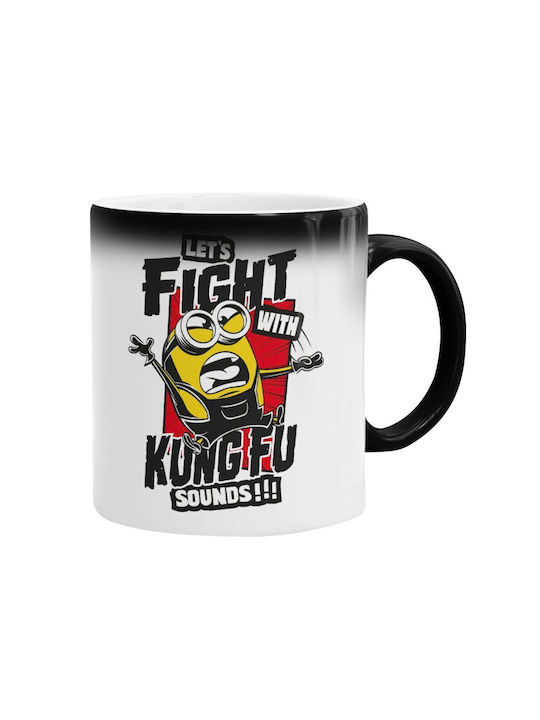 Koupakoupa Minions Let's Fight With Kung Fu Sounds Ceramic Cup Black 330ml