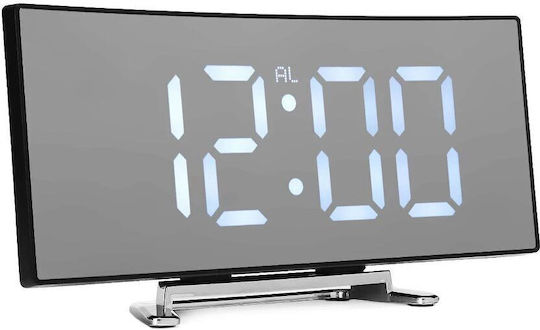 Tabletop Digital LED Clock Plastic with Alarm Clock Black AT00001575