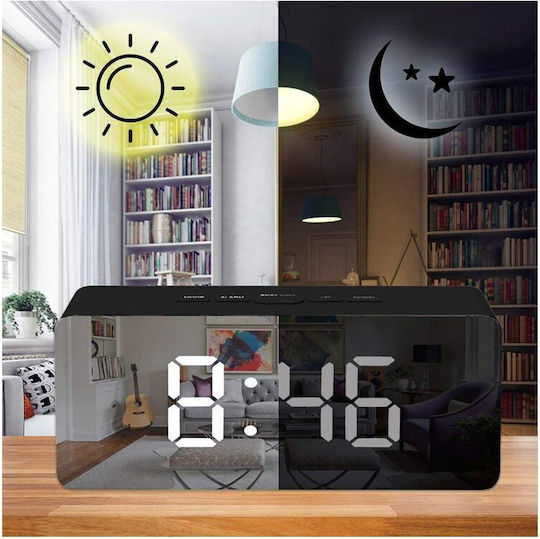 Tabletop Digital Clock LED with Alarm Clock Black AT00001451