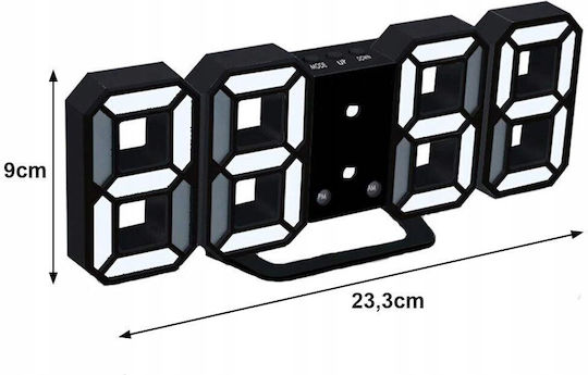 Ceas De Masă Digital Led Din Plastic Cu Ceas Deșteptător Negru AT00001561