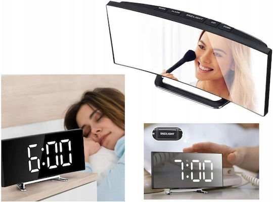 Tabletop Digital LED Clock Plastic with Alarm Clock Black AT00001575