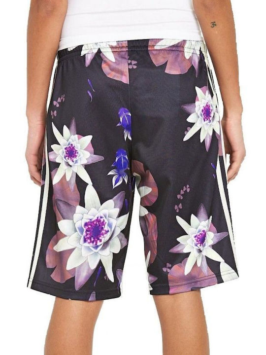 Adidas Lotus Print Shorts Women's Sporty Bermuda Shorts