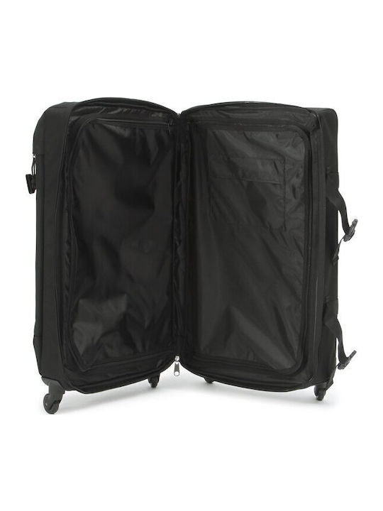 Eastpak Trans4 L Large Fabric Suitcase Black with 4 Wheels Height 75cm