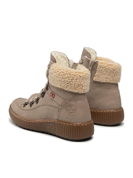 Stiefeletten Damen mit Pelz Beige
