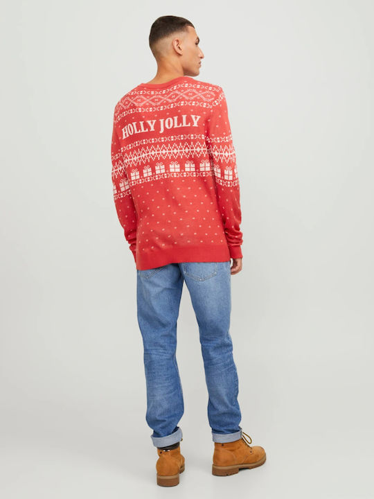 Jack & Jones Herren Langarm-Pullover Red