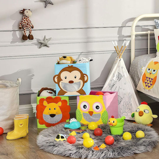 Songmics Kinder Aufbewahrungsbox aus Stoff Box Set Mehrfarbig 3Stück