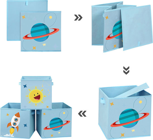 Songmics Детска кутия за съхранение Box Set Светлосин 30x30x30см 3бр