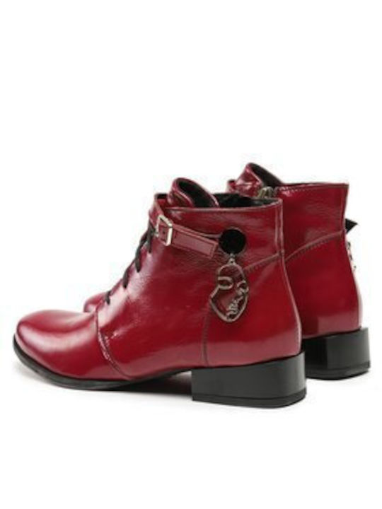 Damen Stiefeletten Burgundisch