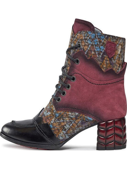 Stiefeletten Damen Burgundisch