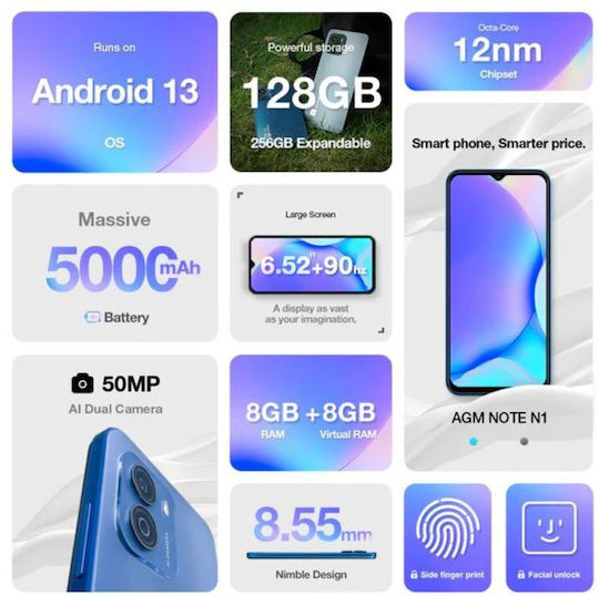AGM Note Ν1 Dual SIM (8/128GB) Γκρι
