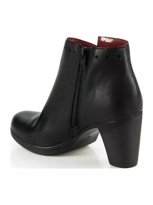 Leder Stiefeletten Damen Schwarz