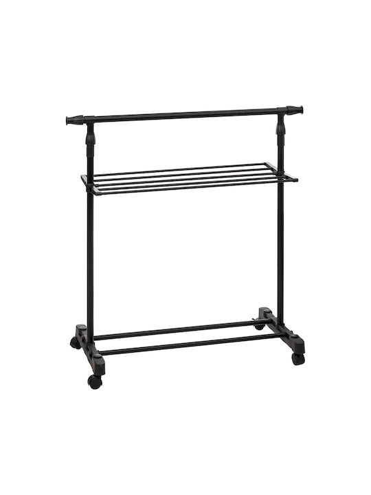 5Five Airer Wheeled Floor Garment Rack made of Metal Black 145x41x160cm