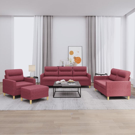 Set de Sufragerie 3 Scaune & 2 Scaune & Fotoliu & Scaun & Taburet Bordeaux