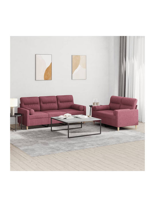 Living Room Furniture Set 3-Seater & 2-Seater Bordeaux