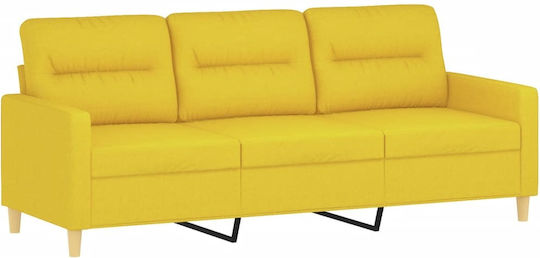 Living Room Furniture Set 3-Seater & 2-Seater & Armchair Light Yellow