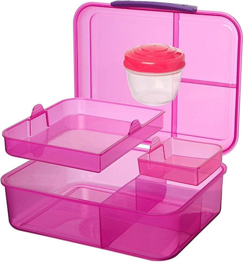 Sistema Plastic Kids' Food Container 1.65lt Pink x x 7.7cm