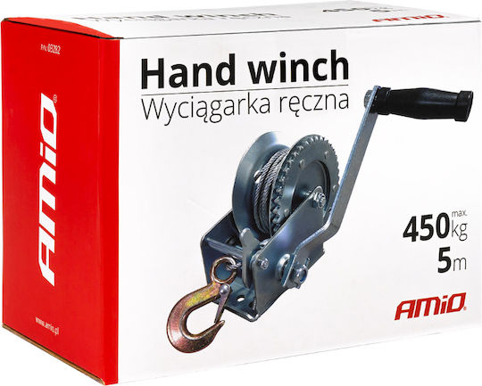 AMiO Manual 4x4 Car Winch with Towing Capacity 450kg